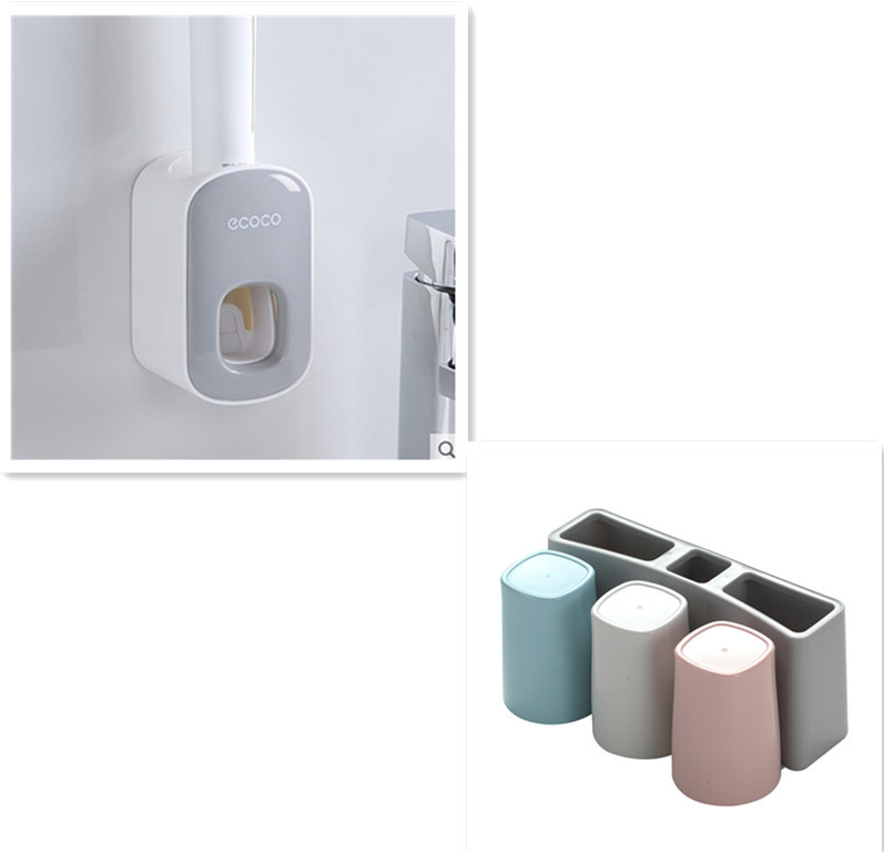 Wall Mounted Automatic Toothpaste Holder Bathroom Accessories Set Dispenser - Image 32