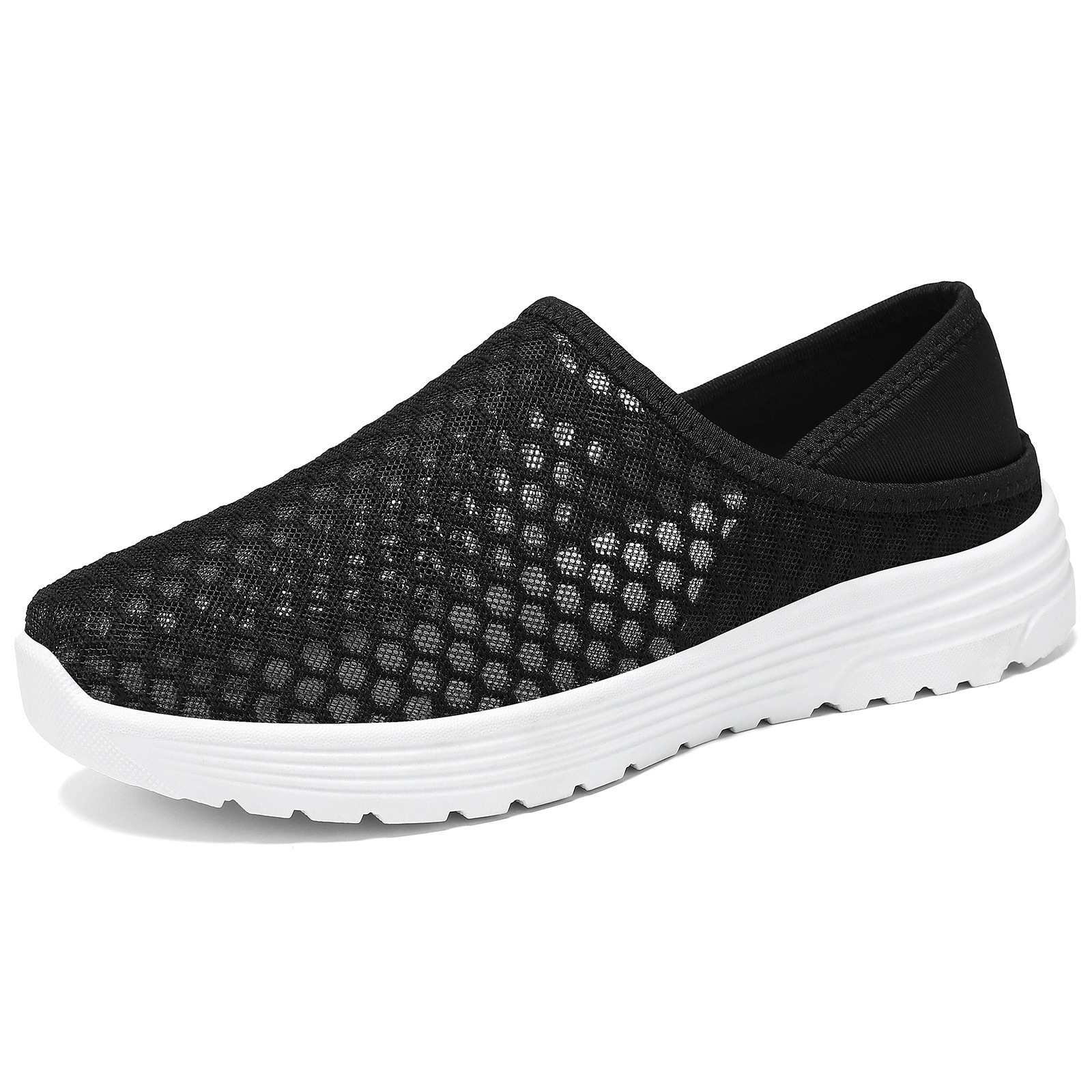 Large Size Lightweight Breathable Mesh Hole Half Slippers - Image 2