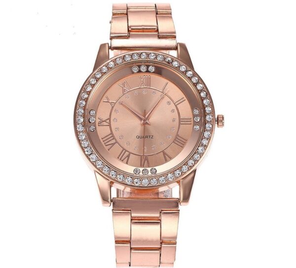 Vansvar Brand Rose Gold Watch Luxury Women Dress Rhinestone Quartz Watch Casual Women Stainless Steel Wristwatches Female Clock - Image 3