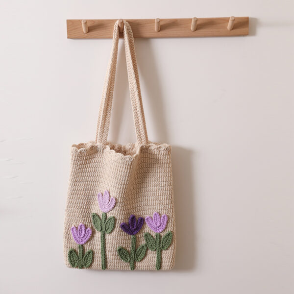 Tulip Handwoven Handheld Material Bag - Image 6