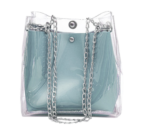 Fashionable transparent bag chain bucket bag female summer new style Korean edition fashionable child mother one shoulder cross body bag - Image 3