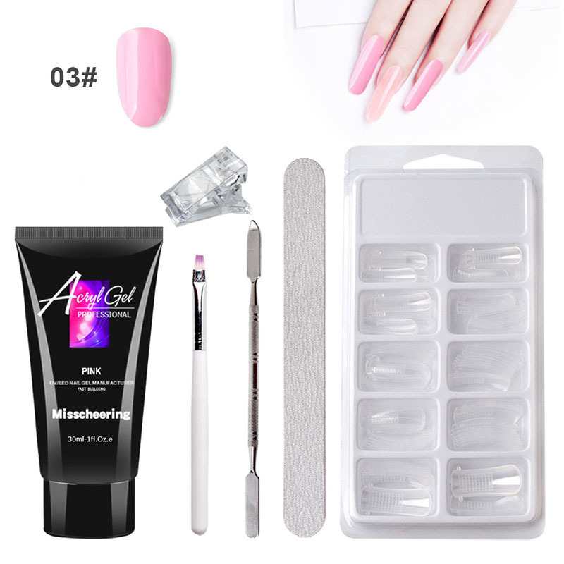 Painless Extension Gel Nail Art Without Paper Holder Quick Model Painless Crystal Gel Set - Image 22
