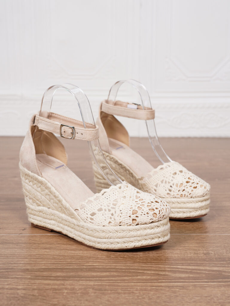 Platform Espadrille Sandals With Ankle Strap