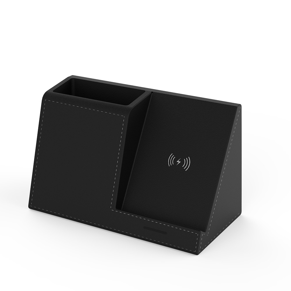 Leather Pen Holder Wireless Charger Wireless Phone Charger And Pen Holder Fast Charging Phone - Image 6