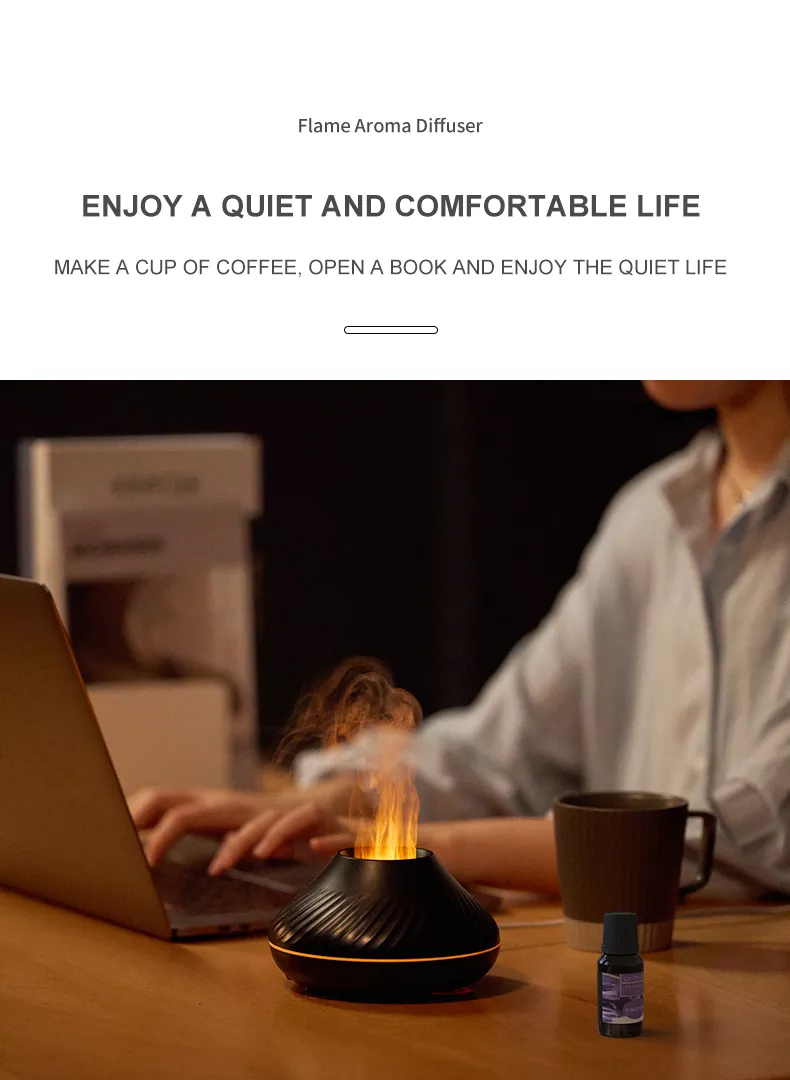 Newest RGB Flame Aroma Diffuser 130Ml 3d Colorful Flame Humidifier Fire Volcano Diffuser Flame - Image 18