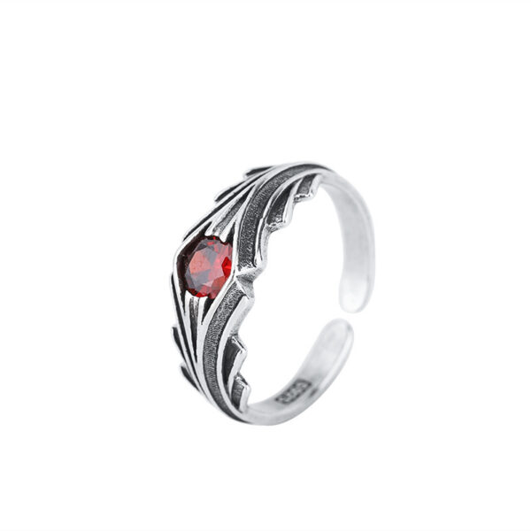 Women's Vintage Inlaid Open Ring - Image 4