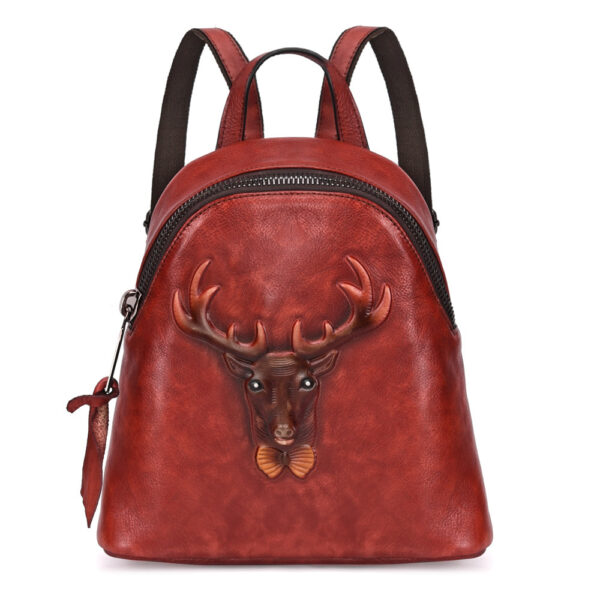 New Style Tree Skin care lotion Leather Retro Double Shoulder Bag Head Layer Cowhide Backpack Male Hand Rubbed Color Leather Casual School Bag Female - Image 3