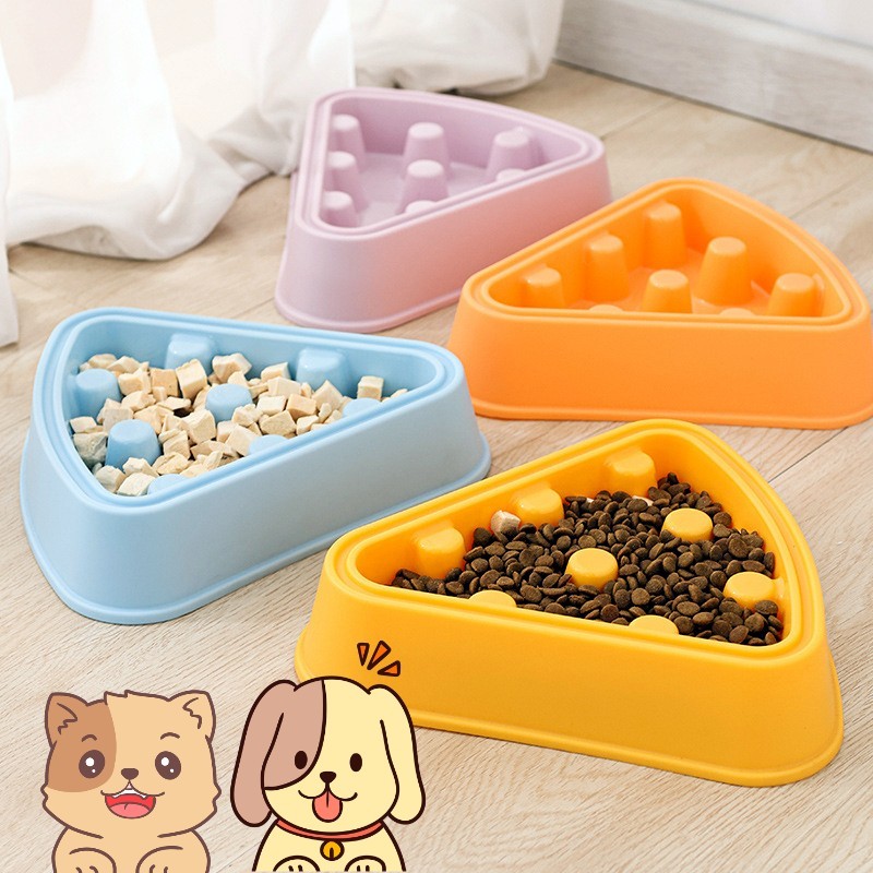 Pet Cat Dog Bowl Cartoon Pizza Single Bowl Slow Food - Image 1
