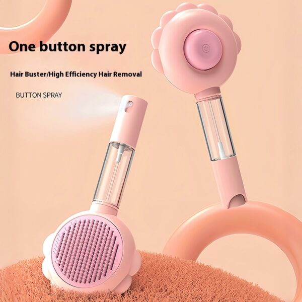 2 In 1 Self Cleaning Dog Brush Comb With Spray Pets Grooming Hair Remover Combs Brush Floating Hair Pet Grooming Brush Pet Products - Image 10