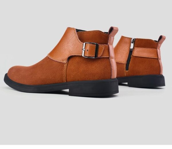 High-top British-style Leather Zip-up Ankle Boots - Image 10