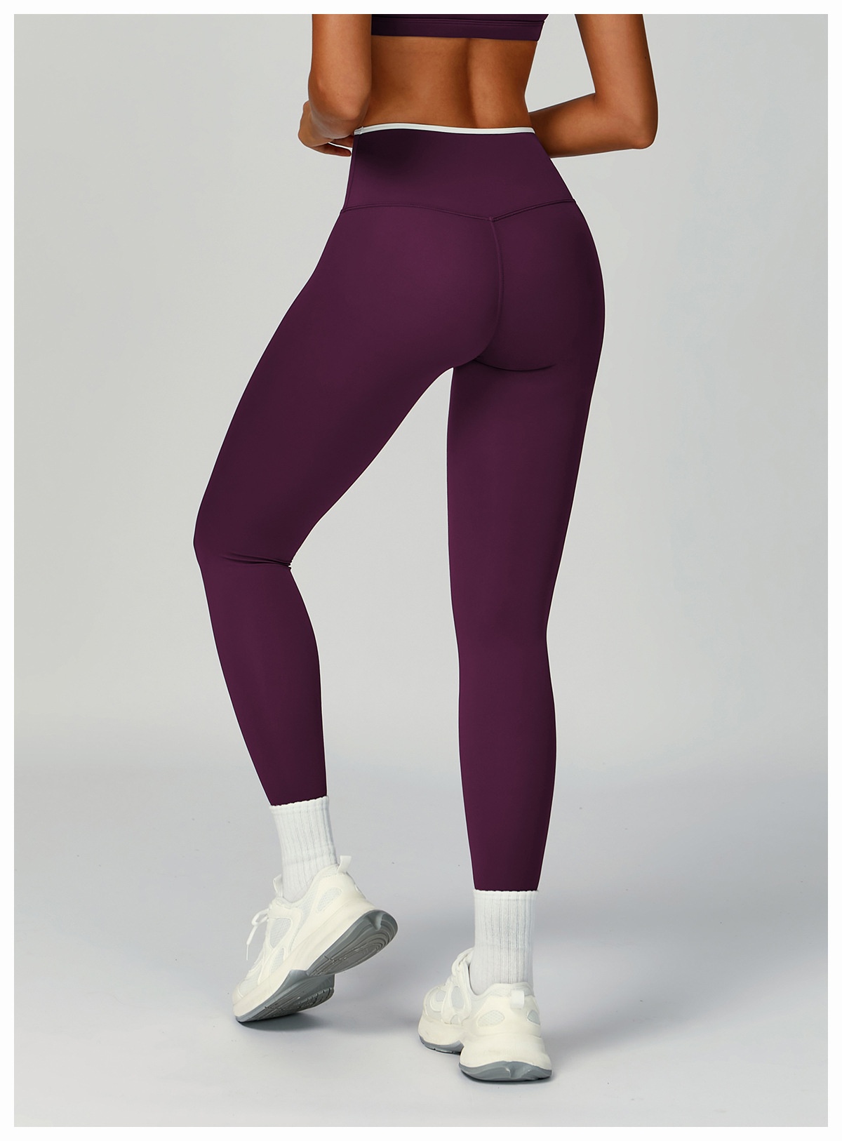 Nude-Feel Yoga Pants High-Waist Contrasting Color Quick-Dry Trousers - Image 14
