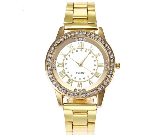 Vansvar Brand Rose Gold Watch Luxury Women Dress Rhinestone Quartz Watch Casual Women Stainless Steel Wristwatches Female Clock - Image 4