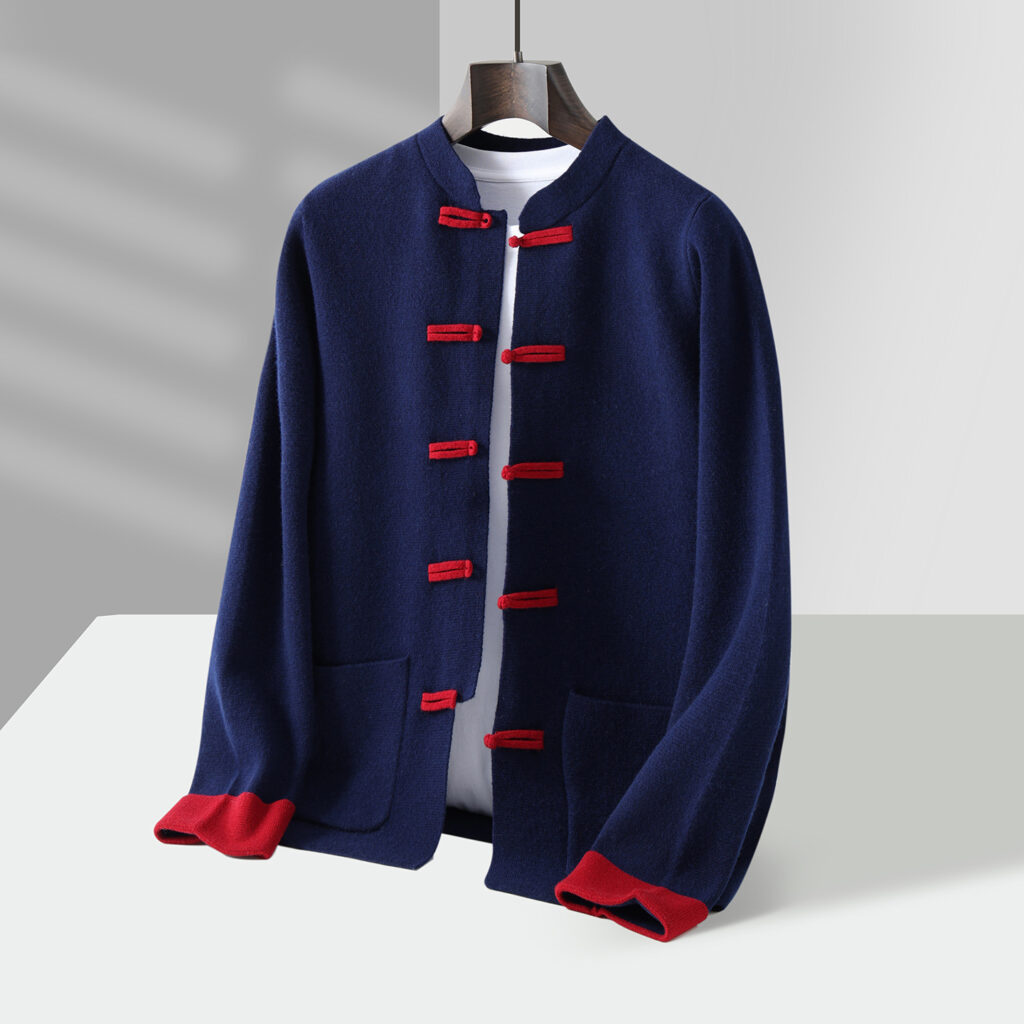 Chinese-style Tang Suit Mens Retro Casual Long-sleeve Jacket