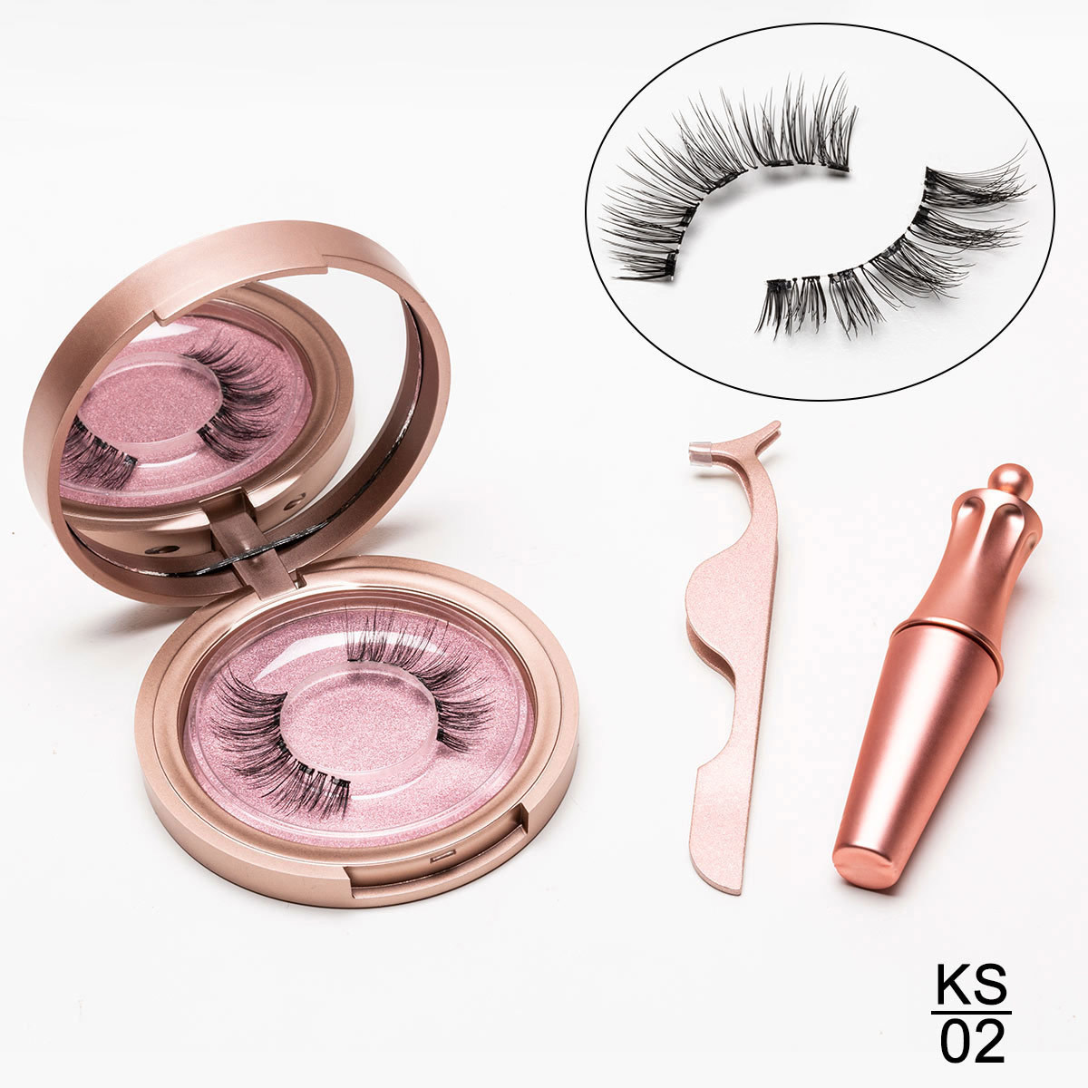 Natural Long Lasting Magnetic Liquid Eyeliner & Magnetic False Eyelashes & Tweezer Set Make up Set - Image 2