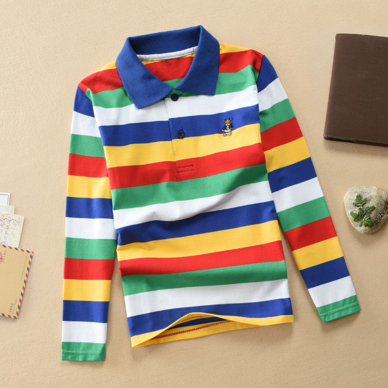 Turn-down Collar Long-sleeve T-shirt Childrens Clothing Business Top - Image 85