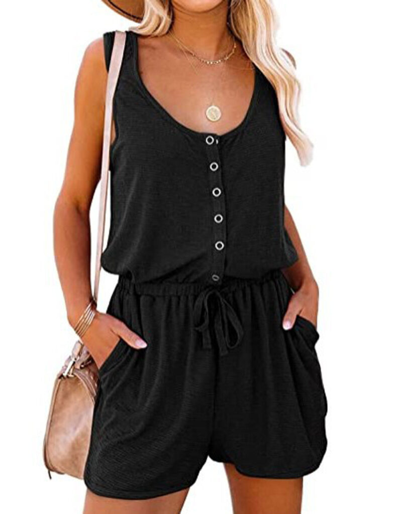 Sleeveless Jumpsuit Waist-Cinching Lace-Up