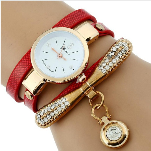 Gnova Platinum Fashion Luxury Brand New Women Rhinestone Gold Bracelet Watch Pu Leather Ladies Quartz Casual Wristwatch - Image 4