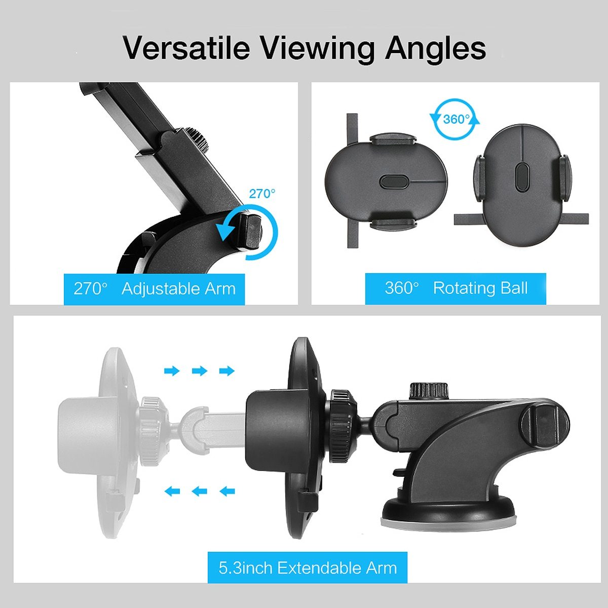 Car Phone Holder Long Rod Telescopic Car Dashboard Suction Cup Type - Image 4