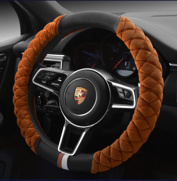 Universal Car Steering Wheel Cover Winter Decoration Cute 38cm Plush Footprint Auto Automobile Vehicle Steering Wheel Protector - Image 14