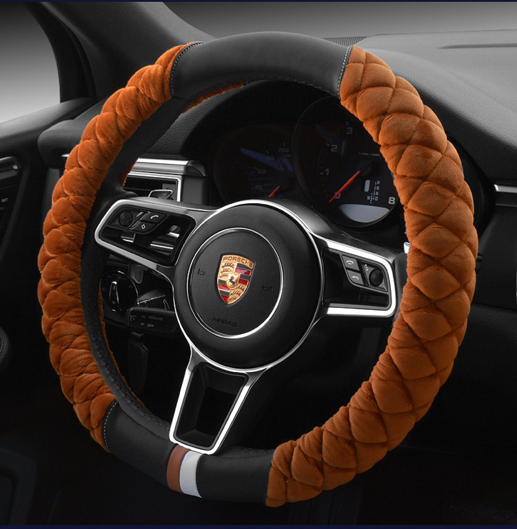 Universal Car Steering Wheel Cover Winter Decoration Cute 38cm Plush Footprint Auto Automobile Vehicle Steering Wheel Protector - Image 14