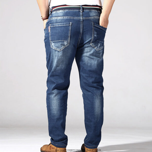 Men's Loose Tight Waist Fat Oversized Jeans - Image 3