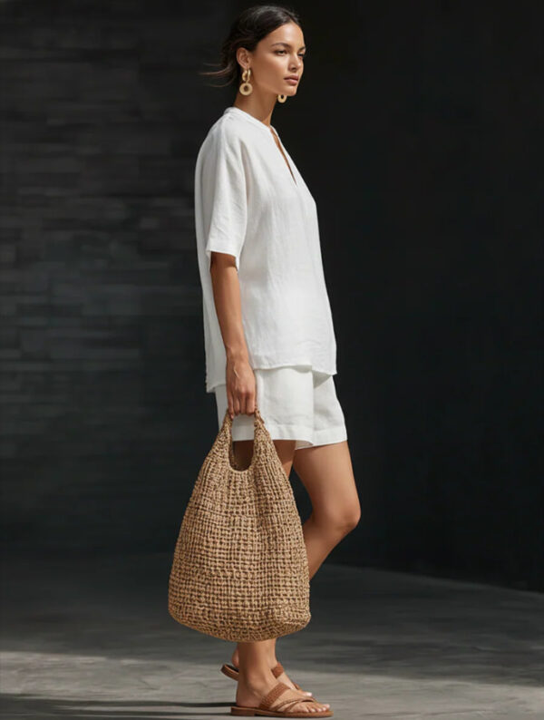 New Stylish Elegant Loose-Fit V-Neck Two-Piece Set - Image 13