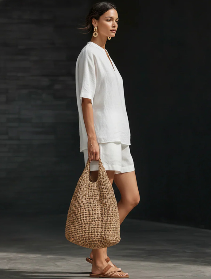 New Stylish Elegant Loose-Fit V-Neck Two-Piece Set - Image 13