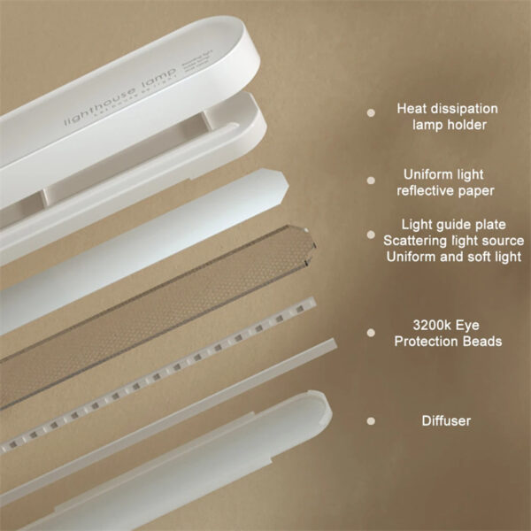 Reading Table Lamp Creative Geometric Desk Lamp Wireless Wall Lamp Multifunctional Magnetic Suction Small Night Light - Image 13