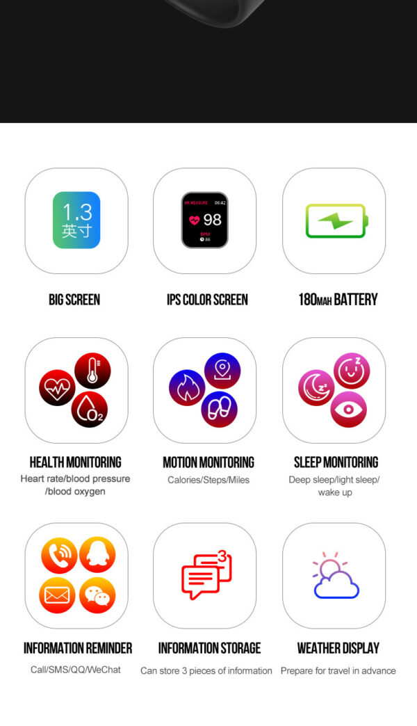 Compatible with Apple , B57 color screen smart sports watch - Image 15