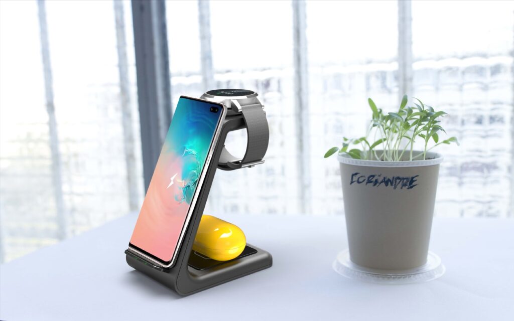 3 In 1 Fast Charging Station Wireless Charger Stand Wireless Quick Charge Dock For Phone Holder