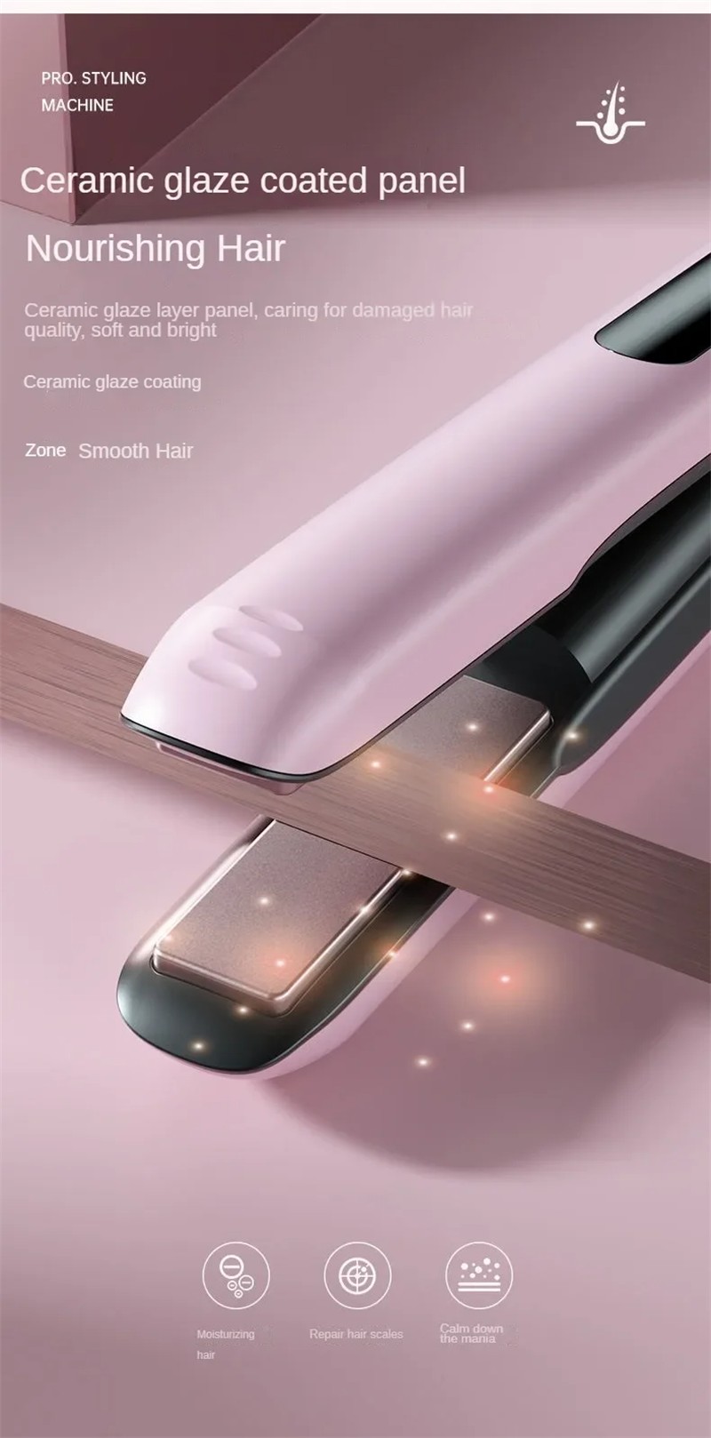 Wireless Hair Straightener Flat Iron Mini 2 IN 1 Roller USB 5000mAh Max 200 Degree Portable Cordless Curler 4 Levels Dry And Wet Uses - Image 31