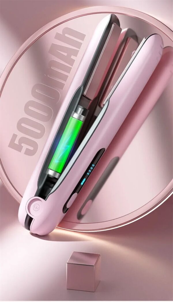 Wireless Hair Straightener Flat Iron Mini 2 IN 1 Roller USB 5000mAh Max 200 Degree Portable Cordless Curler 4 Levels Dry And Wet Uses - Image 27