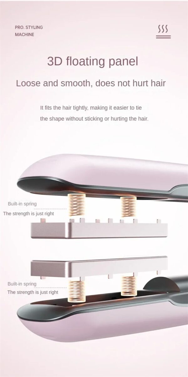 Wireless Hair Straightener Flat Iron Mini 2 IN 1 Roller USB 5000mAh Max 200 Degree Portable Cordless Curler 4 Levels Dry And Wet Uses - Image 26