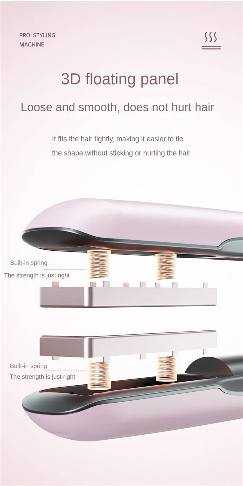 Wireless Hair Straightener Flat Iron Mini 2 IN 1 Roller USB 5000mAh Max 200 Degree Portable Cordless Curler 4 Levels Dry And Wet Uses - Image 26