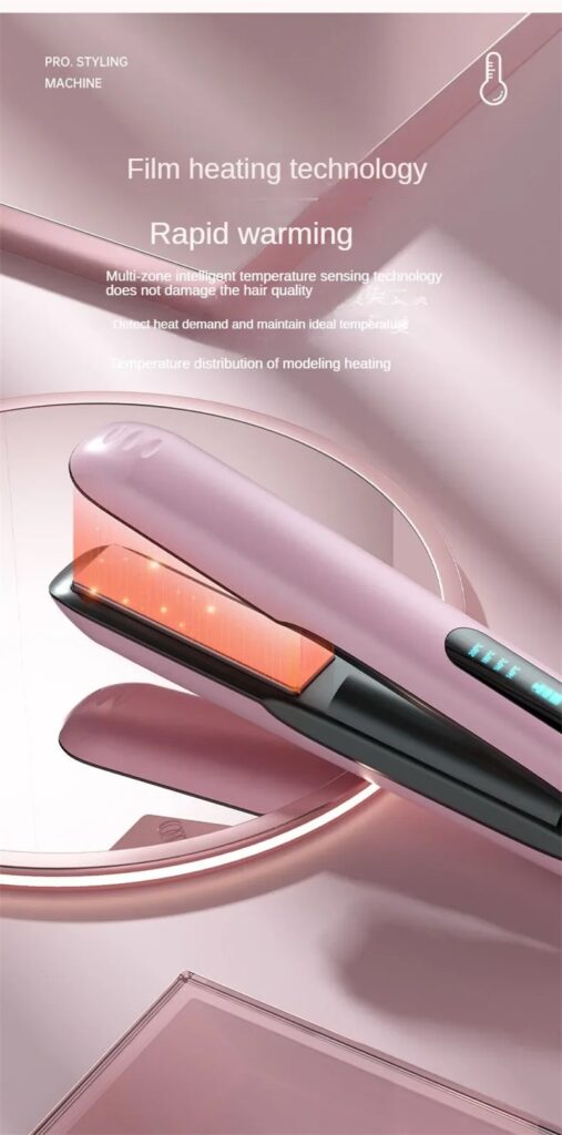 Wireless Hair Straightener Flat Iron Mini 2 IN 1 Roller USB 5000mAh Max 200 Degree Portable Cordless Curler 4 Levels Dry And Wet Uses