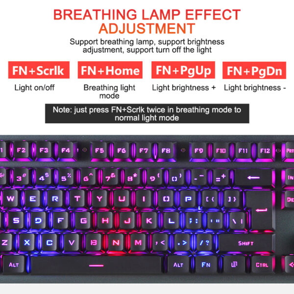 ErgonomicWired Gaming Keyboard with RGB Backlight Phone Holder - Image 14