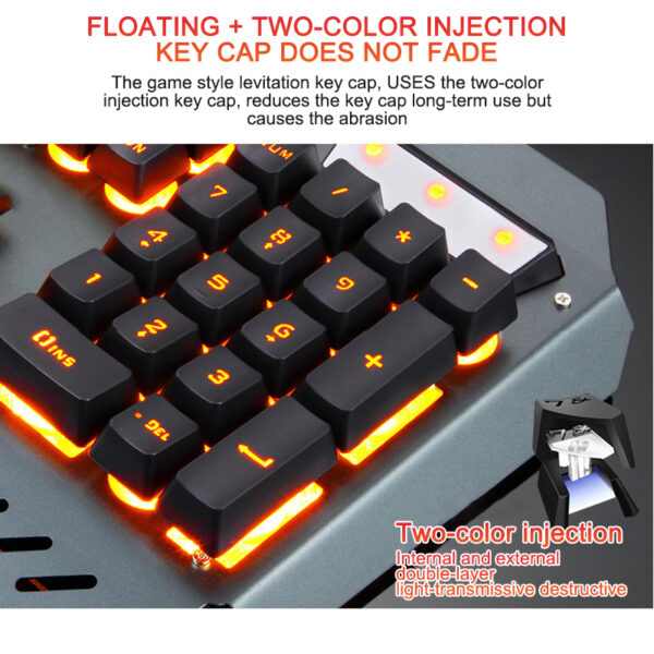 ErgonomicWired Gaming Keyboard with RGB Backlight Phone Holder - Image 12