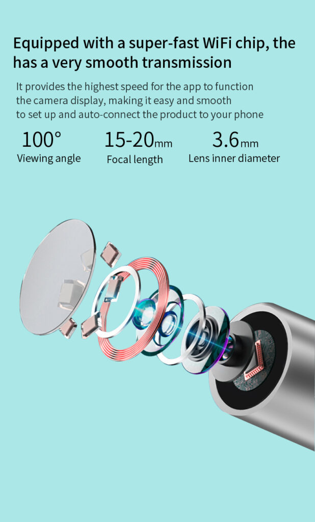 NE3 Ear Cleaner Otoscope Ear Wax Removal Tool With Camera LED Light Wireless Ear Endoscope Ear Cleaning Kit For I-phone