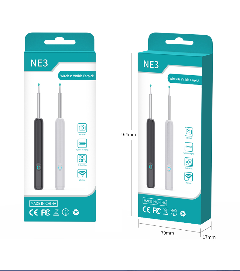 NE3 Ear Cleaner Otoscope Ear Wax Removal Tool With Camera LED Light Wireless Ear Endoscope Ear Cleaning Kit For I-phone - Image 22