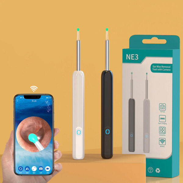 NE3 Ear Cleaner Otoscope Ear Wax Removal Tool With Camera LED Light Wireless Ear Endoscope Ear Cleaning Kit For I-phone - Image 14