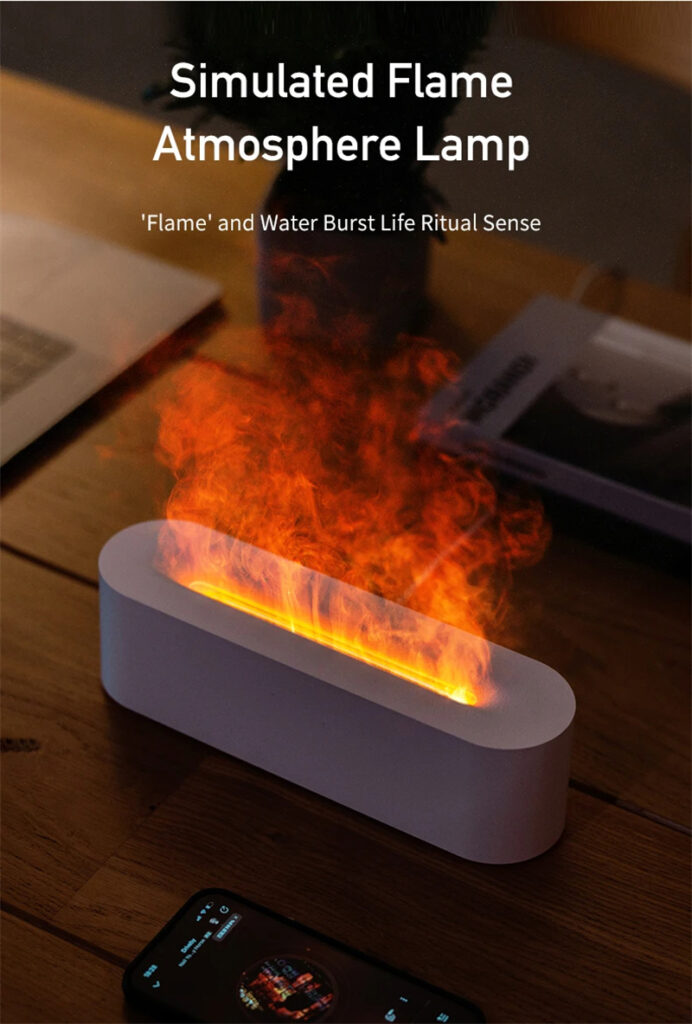 Flame Aroma Diffuser Air Humidifier Ultrasonic Cool Mist Maker Fogger Led Essential Oil Lamp Realistic Fire Difusor