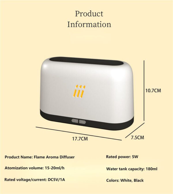 Flame Aroma Diffuser Air Humidifier Ultrasonic Cool Mist Maker Fogger Led Essential Oil Flame Lamp Difusor - Image 21