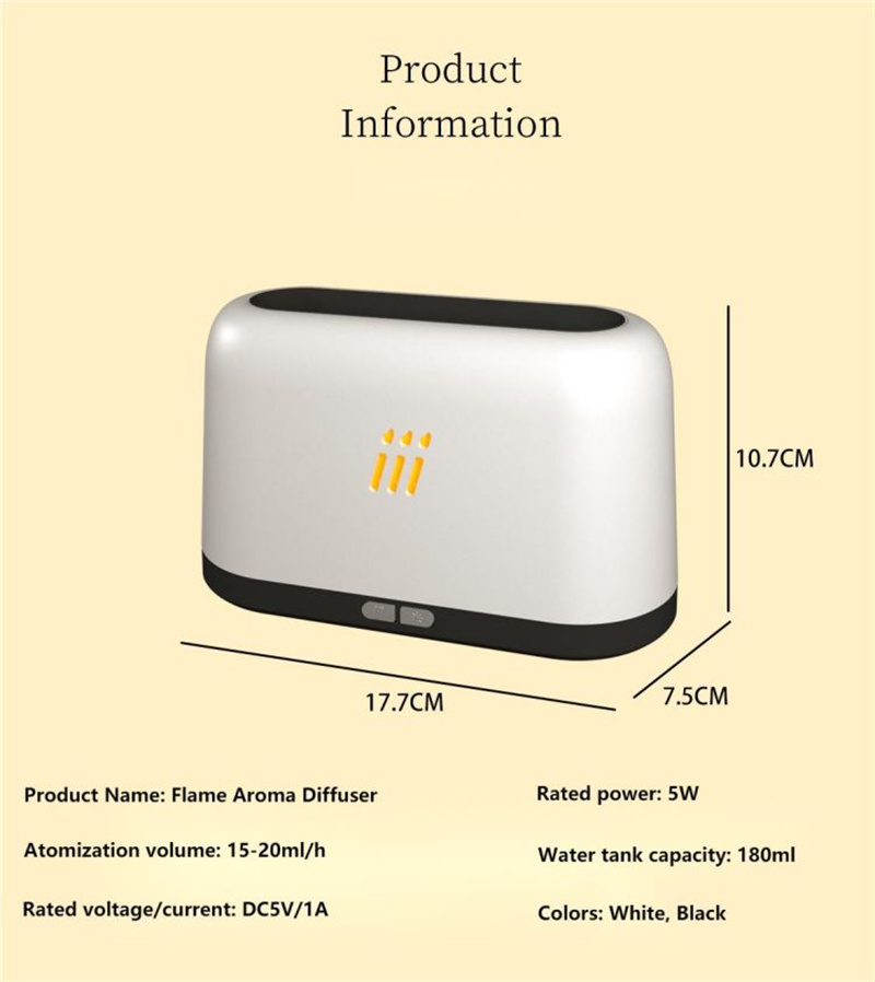 Flame Aroma Diffuser Air Humidifier Ultrasonic Cool Mist Maker Fogger Led Essential Oil Flame Lamp Difusor - Image 21