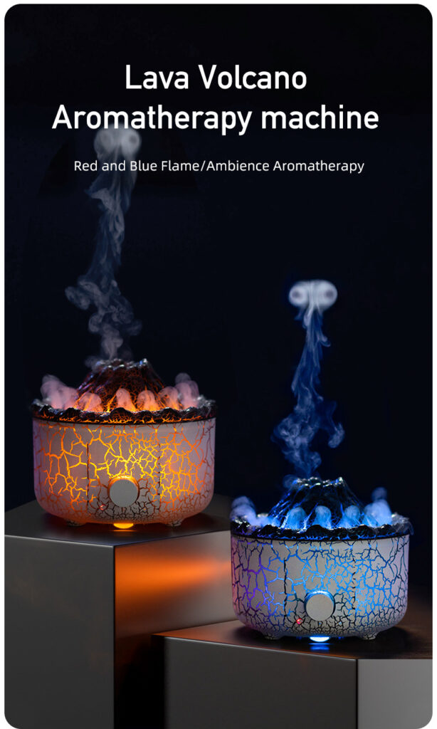 New Creative Volcano Humidifier Aromatherapy Machine Spray Jellyfish Air Flame Humidifier Diffuser