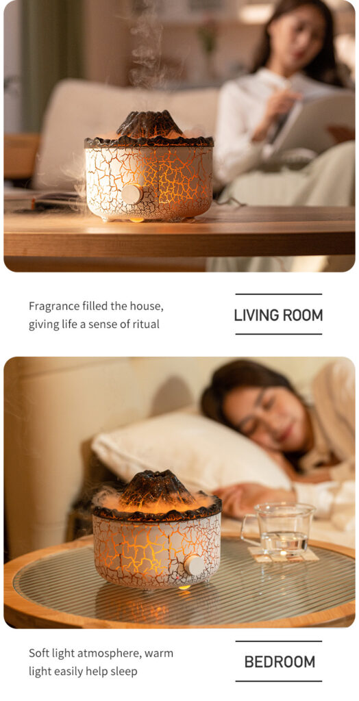New Creative Volcano Humidifier Aromatherapy Machine Spray Jellyfish Air Flame Humidifier Diffuser