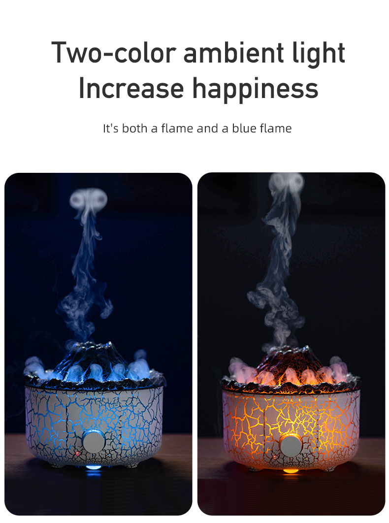 New Creative Volcano Humidifier Aromatherapy Machine Spray Jellyfish Air Flame Humidifier Diffuser - Image 16