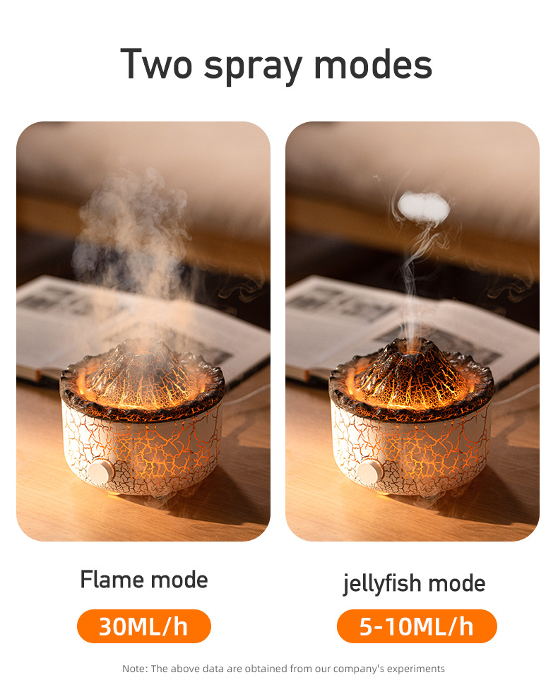 New Creative Volcano Humidifier Aromatherapy Machine Spray Jellyfish Air Flame Humidifier Diffuser - Image 19