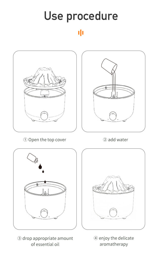New Creative Volcano Humidifier Aromatherapy Machine Spray Jellyfish Air Flame Humidifier Diffuser