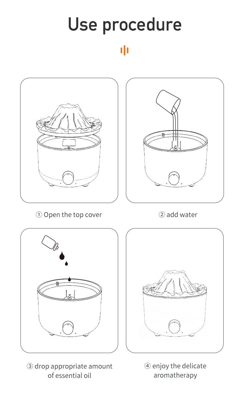 New Creative Volcano Humidifier Aromatherapy Machine Spray Jellyfish Air Flame Humidifier Diffuser - Image 20