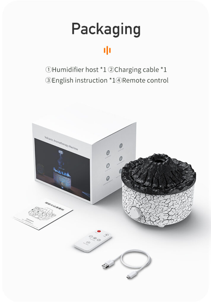 New Creative Volcano Humidifier Aromatherapy Machine Spray Jellyfish Air Flame Humidifier Diffuser